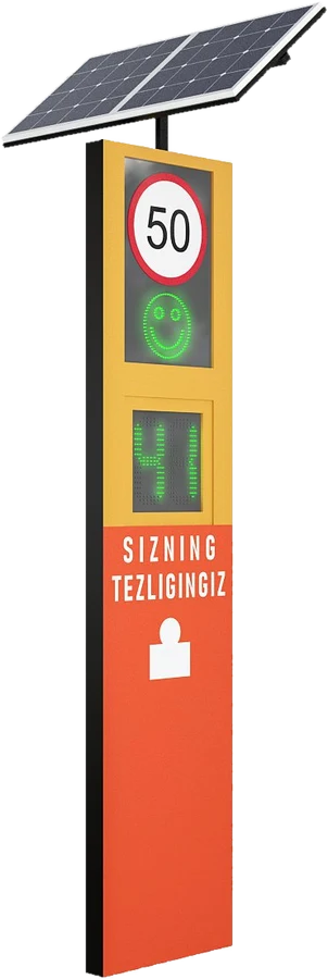 Quyosh panelli aqlli yo'l belgisi